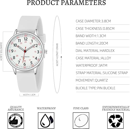 Montre Infirmière Analogique Étanche pour Femmes 1