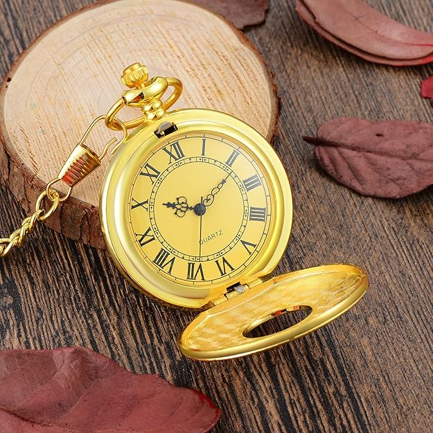 Montre à Gousset Ancienne Vintage Classique avec Chiffres Romains et Chaîne 37 cm 6