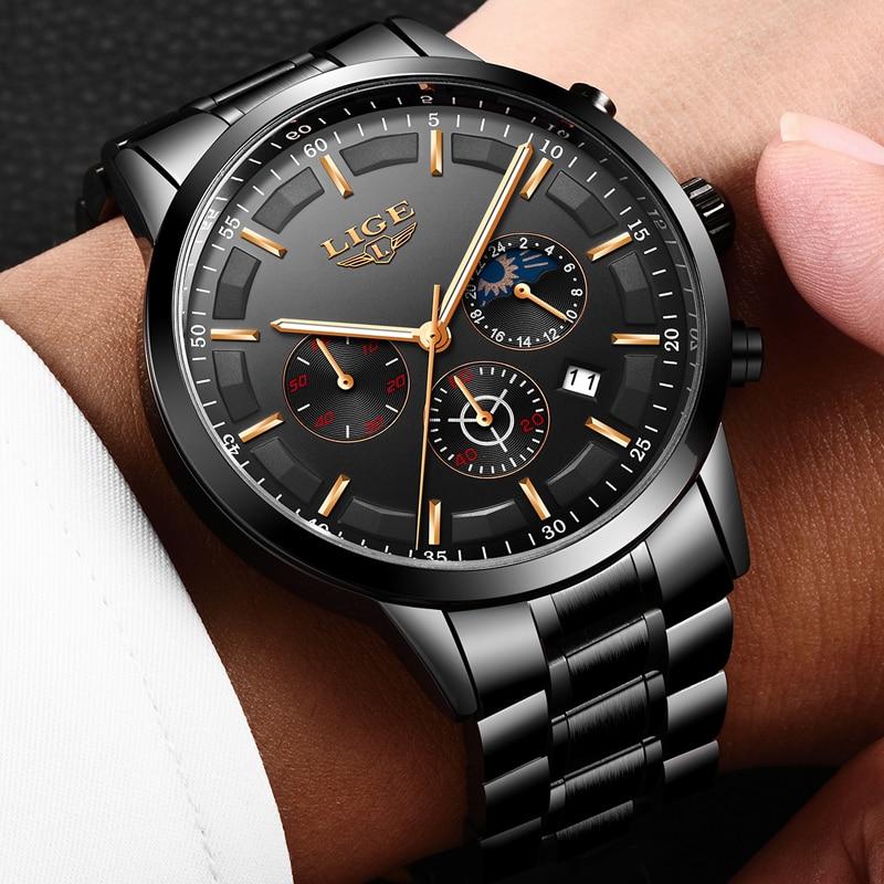 Montre militaire en acier noir 2