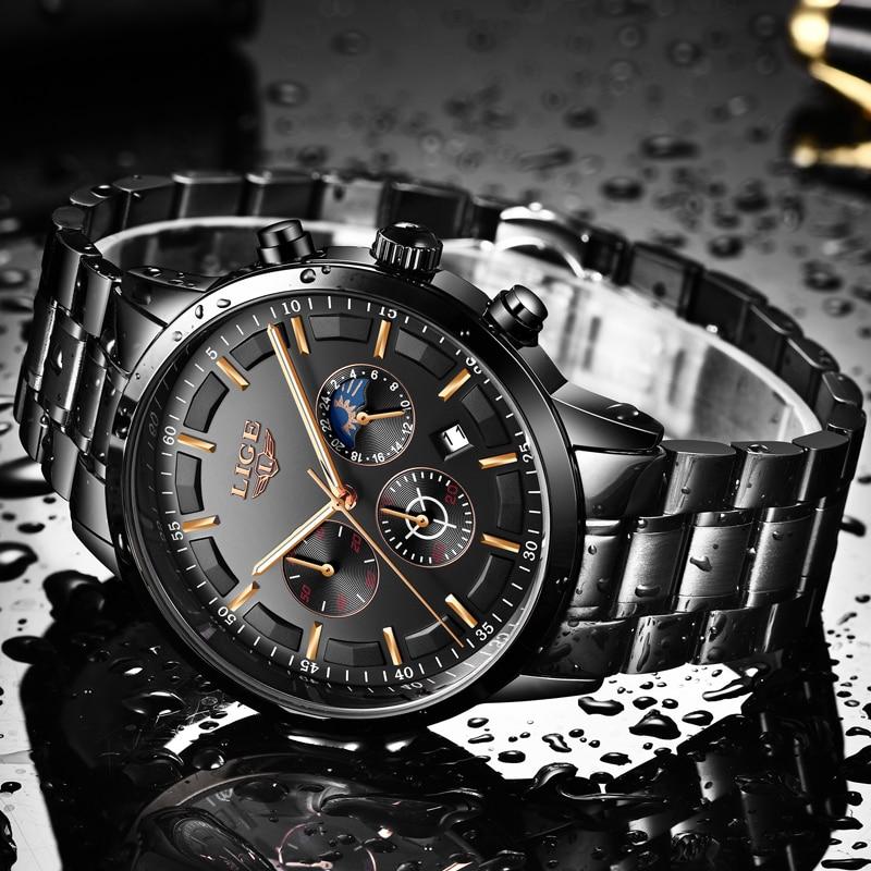 Montre militaire en acier noir 4