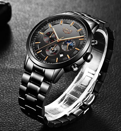 Montre militaire en acier noir 6
