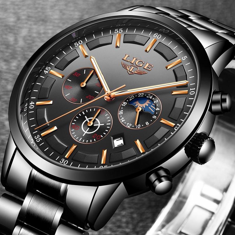 Montre militaire en acier noir 7