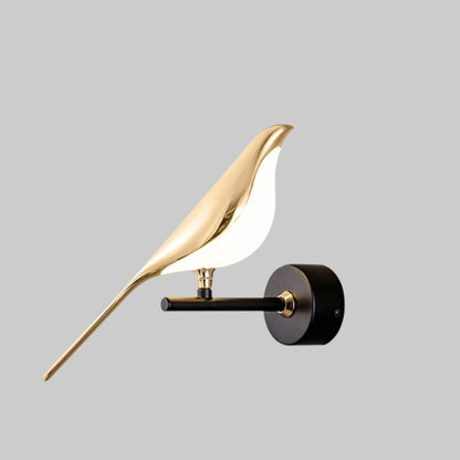 Lampe Murale Design Oiseau Élégant Doré - blxckfr