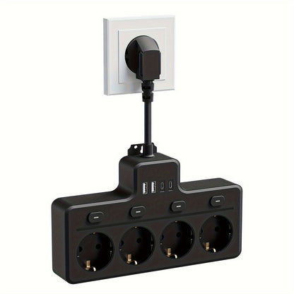 Multiprise 7 en 1 avec Interrupteur et Ports USB Compacte 4