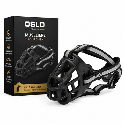 Muselière Chien Nylon Respirante Réglable Anti-morsure - Foivo