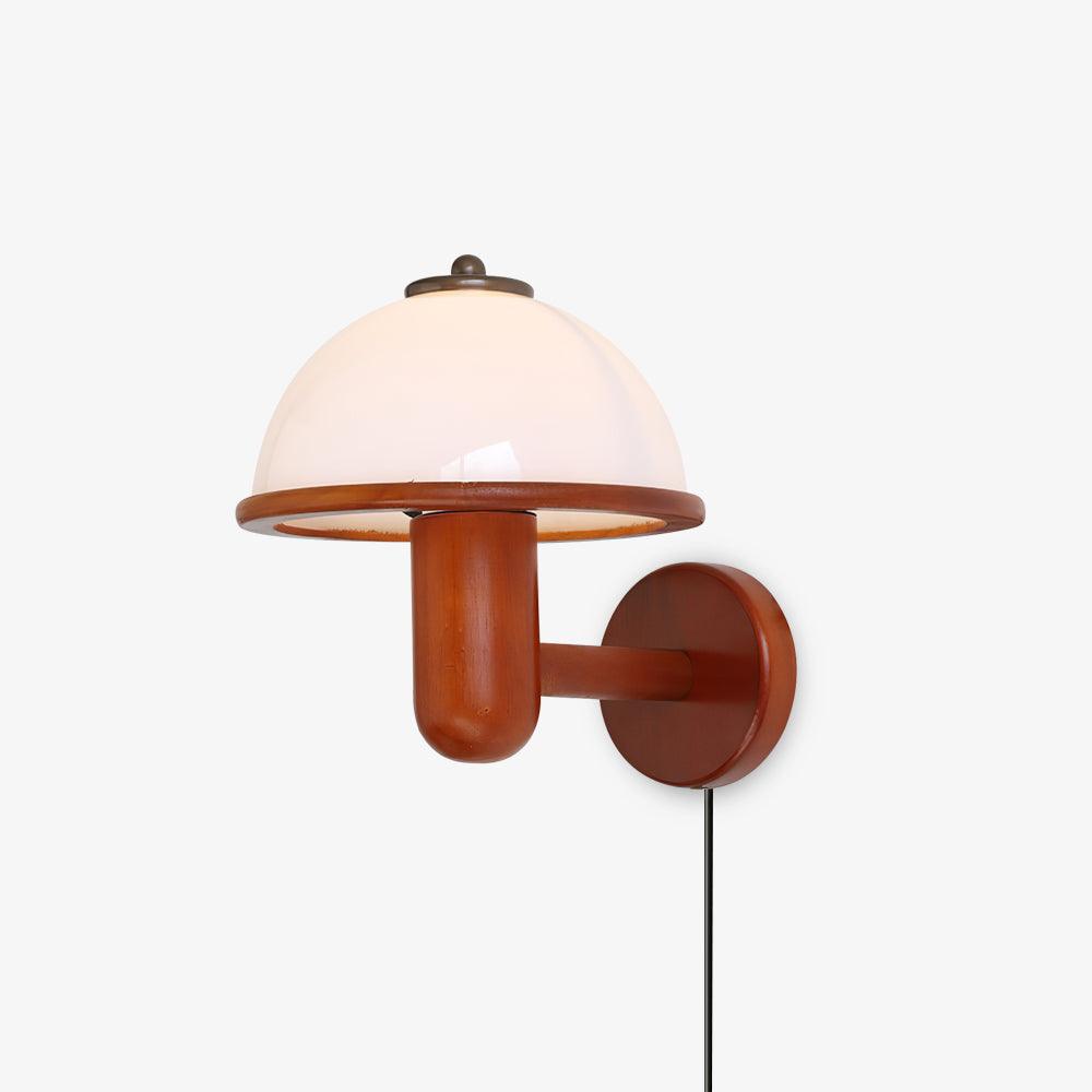 Lampe Murale Design en Chêne avec Abat-jour Crème - Foivo