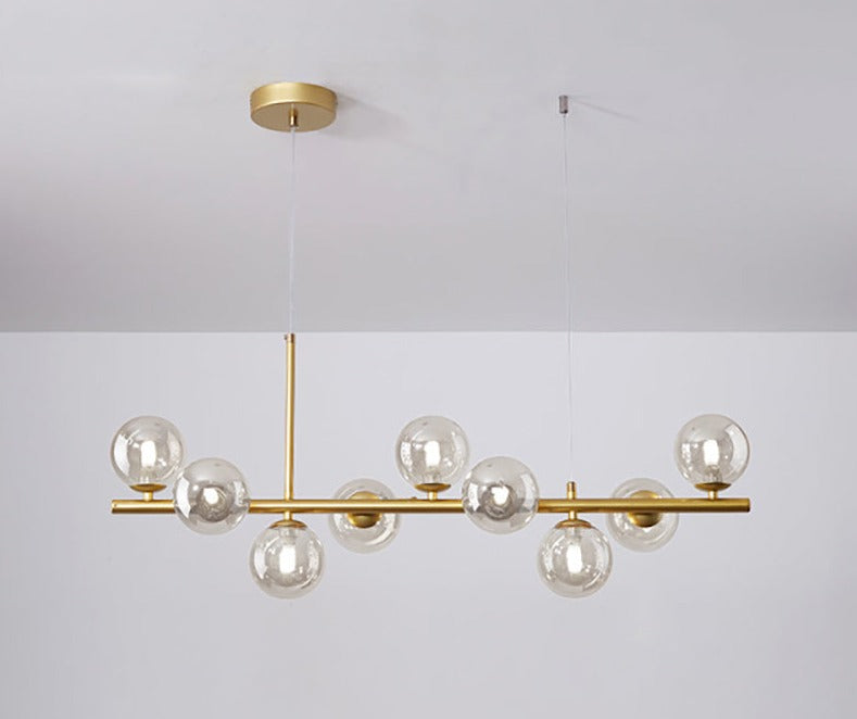 Lustre Élégant Salle à Manger Verre Métal