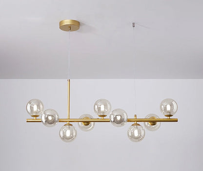 Lustre Élégant Salle à Manger Verre Métal