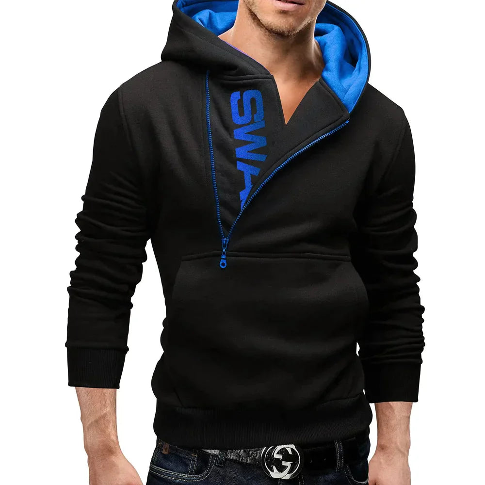 Veste à capuche tendance avec fermeture éclair latérale