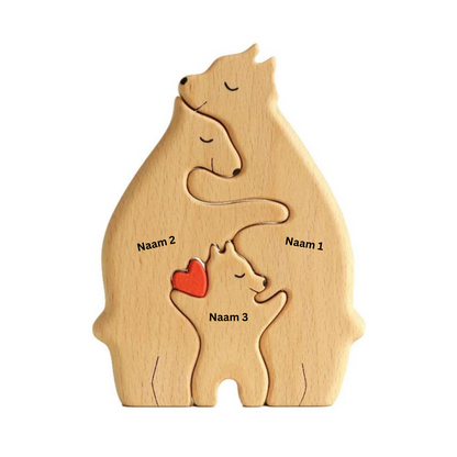 Jeu d'Énigme Ours en Bois - Décoration Chaleureuse