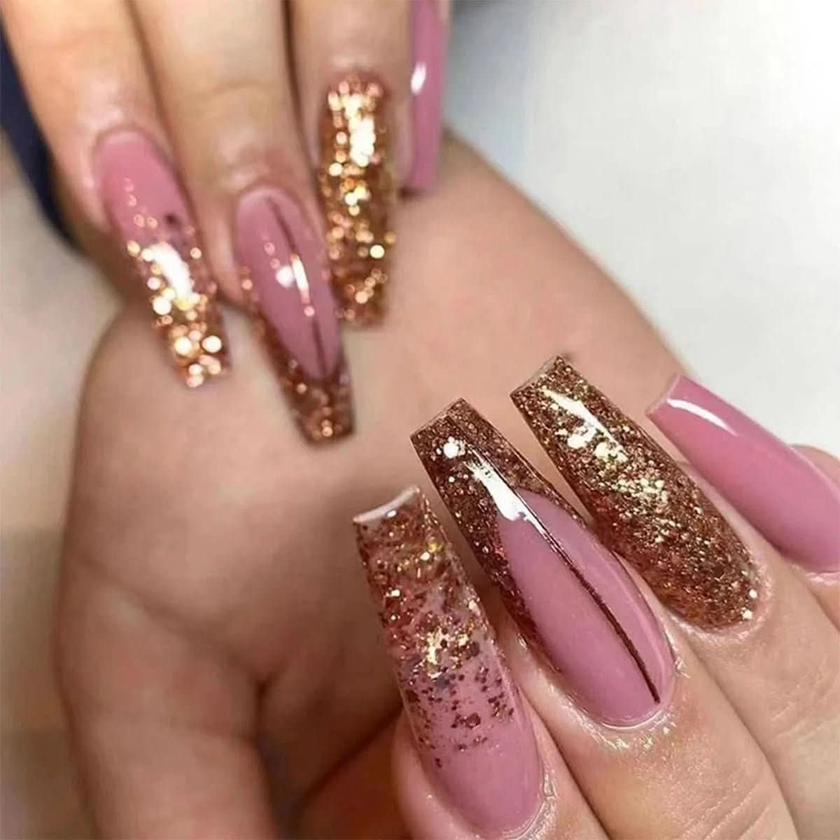 Ongles Auto-Adhésifs Roses Luxe | Facile à Appliquer et Raffinés