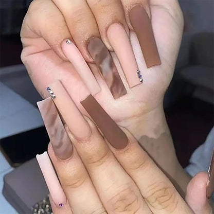 Ongles Auto-Adhésifs Roses Luxe | Facile à Appliquer et Raffinés
