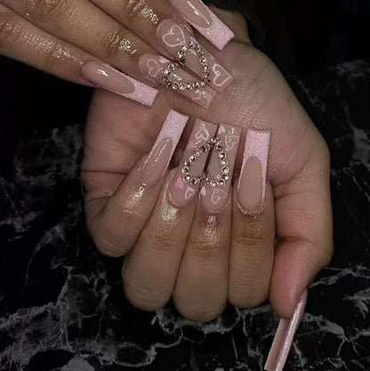Ongles Auto-Adhésifs Roses Luxe | Facile à Appliquer et Raffinés