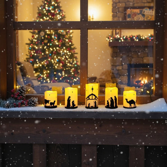Crèche de Noël Bougies LED Sécuritaires Ensemble - BlxckFR