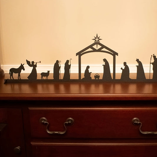 Décoration Murale Noël Cribs Métal Silhouette Élégante - BlxckFR
