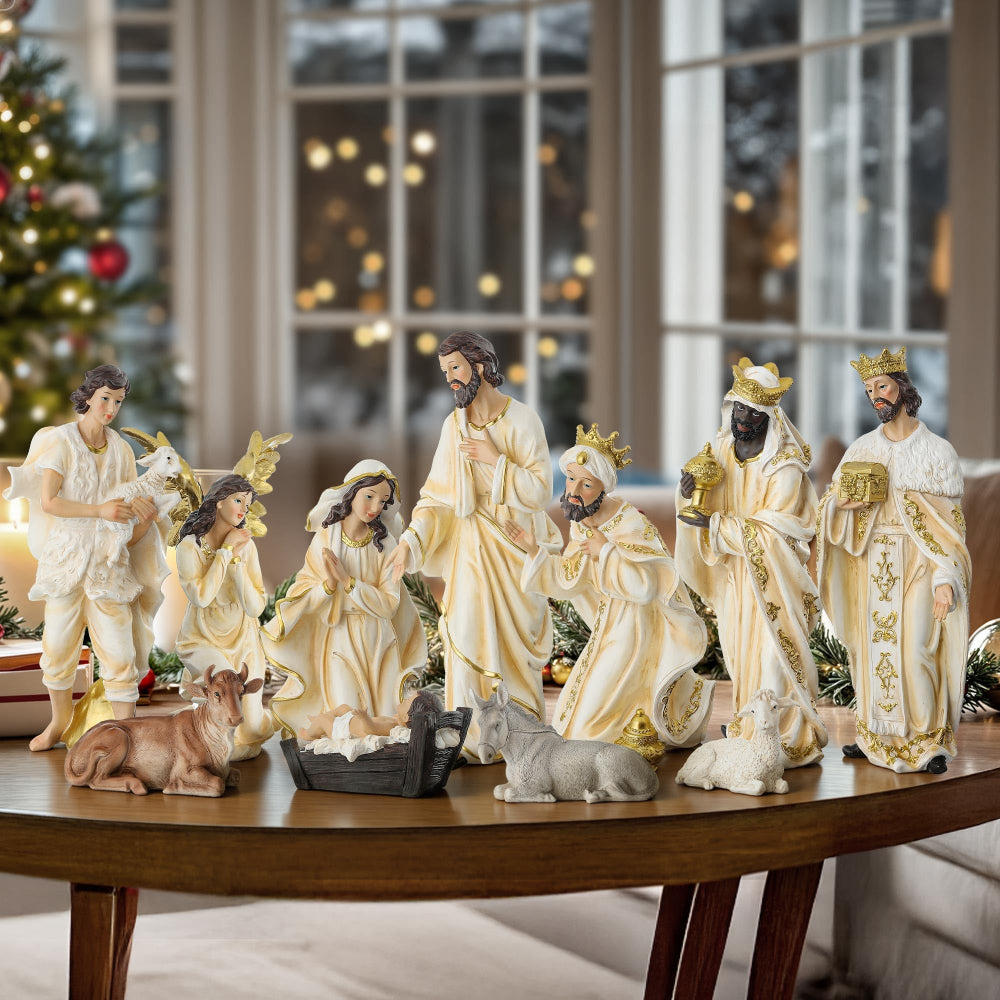 Crèche de Noël Lumineuse en Bois pour Table - BlxckFR