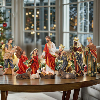 Crèche de Noël Lumineuse en Bois pour Table