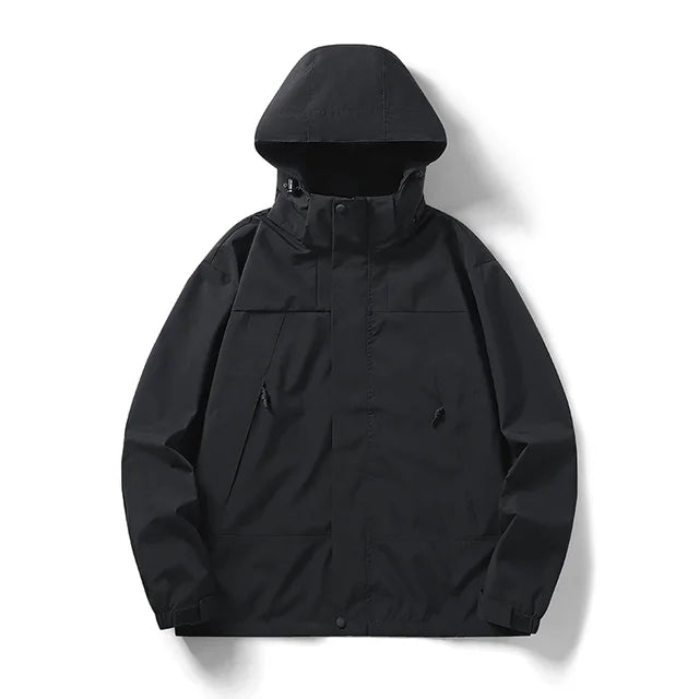 Veste coupe-vent à capuche unisexe légère et étanche