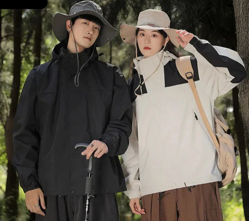 Veste coupe-vent à capuche unisexe légère et étanche - BlxckFR