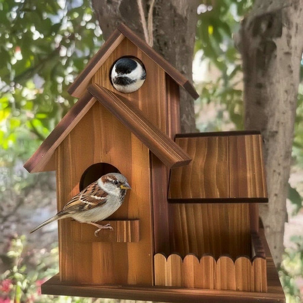 Nichoir en Bois Multi-Chambres pour Oiseaux 1