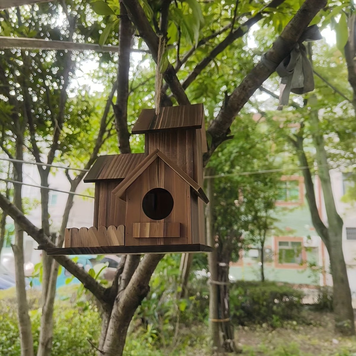 Nichoir en Bois Multi-Chambres pour Oiseaux 4