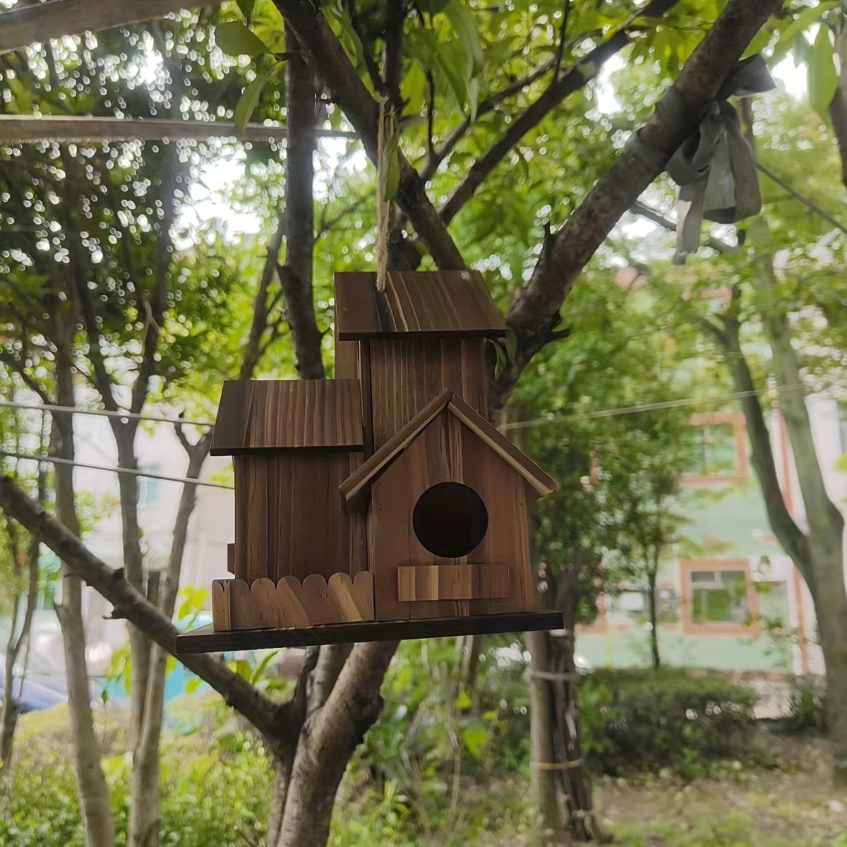 Nichoir en Bois Multi-Chambres pour Oiseaux 6