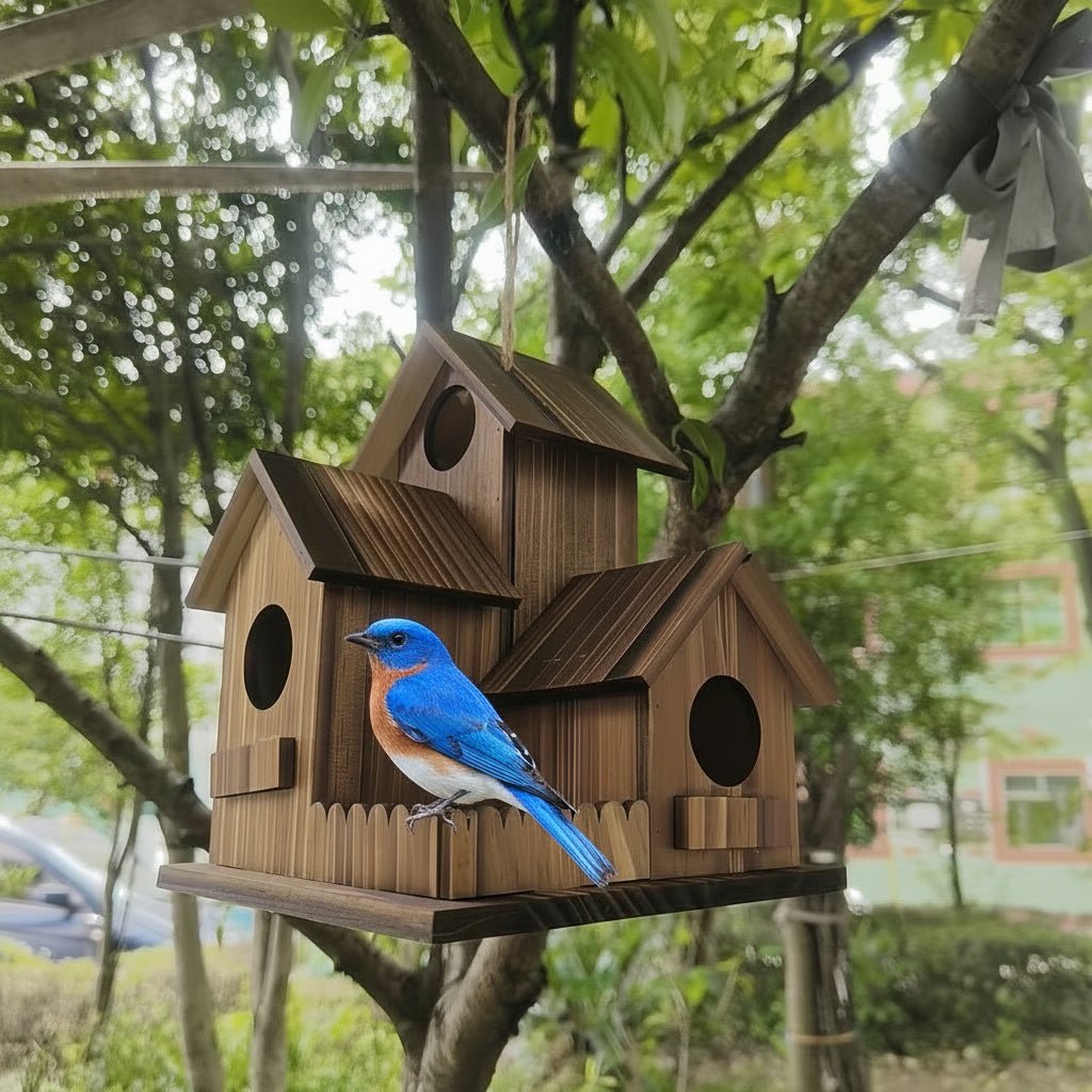 Nichoir en Bois Multi-Chambres pour Oiseaux 7