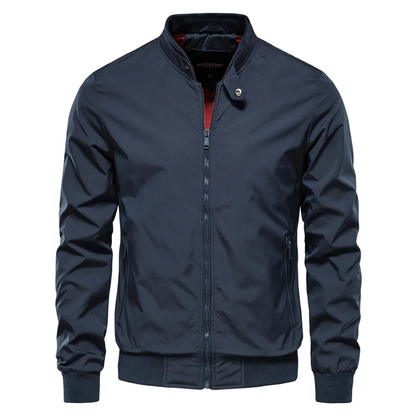 Veste Homme Intelligente Mi-Saison avec Col Montant et Aspect Élégant