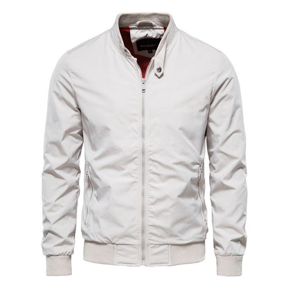 Veste Homme Intelligente Mi-Saison avec Col Montant et Aspect Élégant