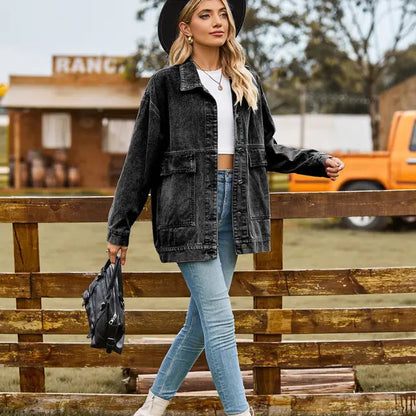 Veste Jean Élégante Manches Longues