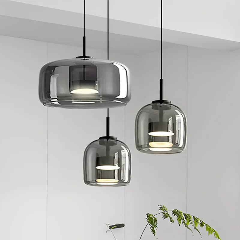 Luminaire Suspendu Verre Clair | Décoration Intérieure Élégante - Foivo