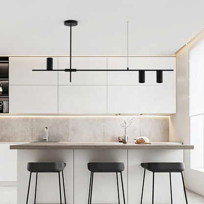 Lustre Noir Élégant – Lampe Métal Design Contemporain