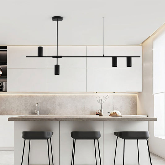 Lustre Noir Élégant – Lampe Métal Design Contemporain - Foivo