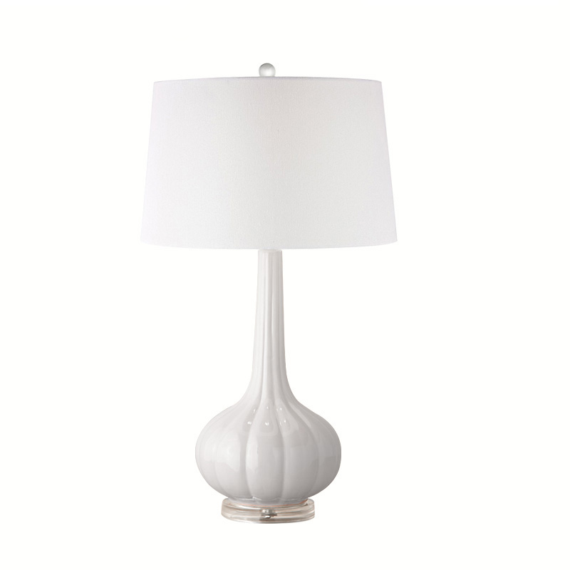 Lampe de Table Céramique Chic avec Abat-jour en Lin