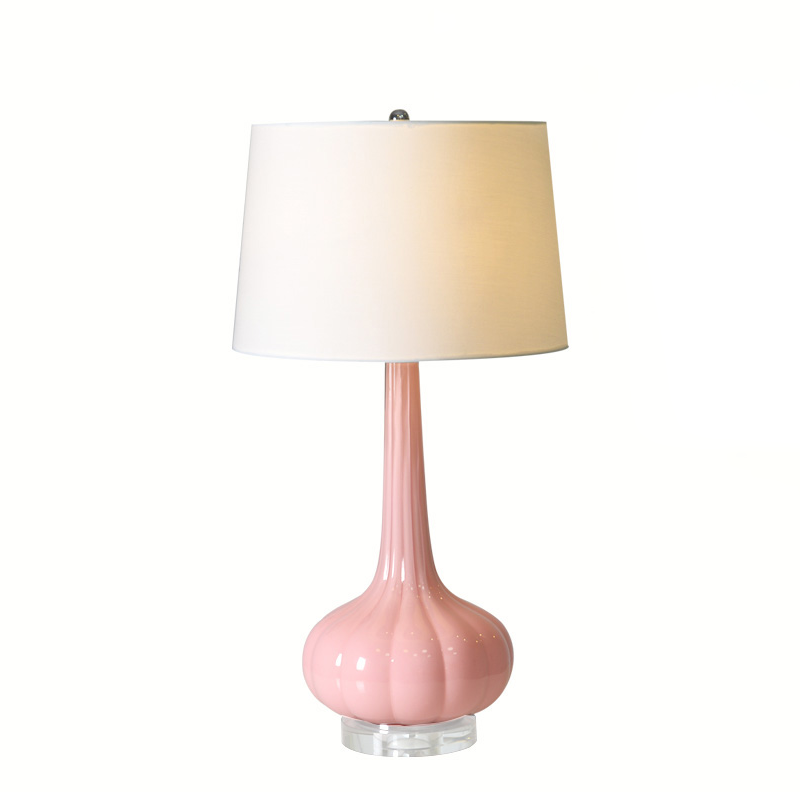 Lampe de Table Céramique Chic avec Abat-jour en Lin