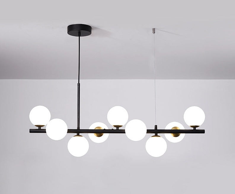 Lustre Élégant Salle à Manger Verre Métal