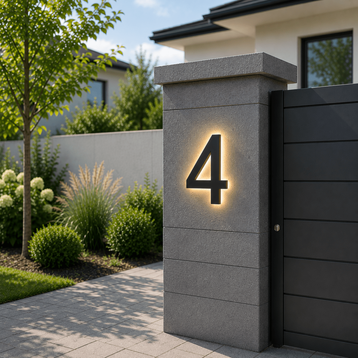 Numéros de Maison LED Personnalisables Modernes 4
