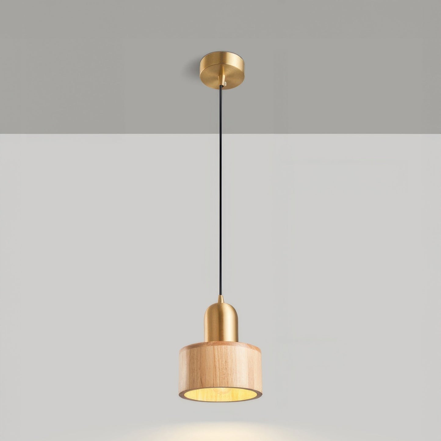 Lampe Suspendue Élégante en Métal et Bois avec LED