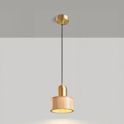 Lampe Suspendue Élégante en Métal et Bois avec LED
