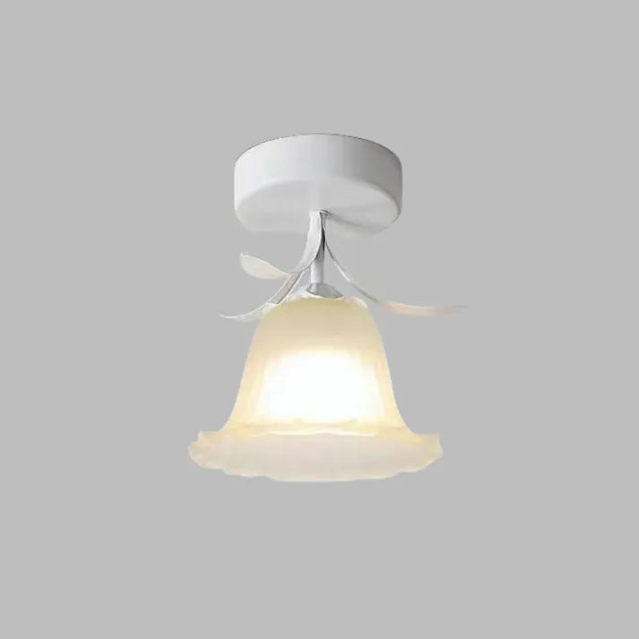Lampe Plafond Vintage Fleur en Verre Délicat