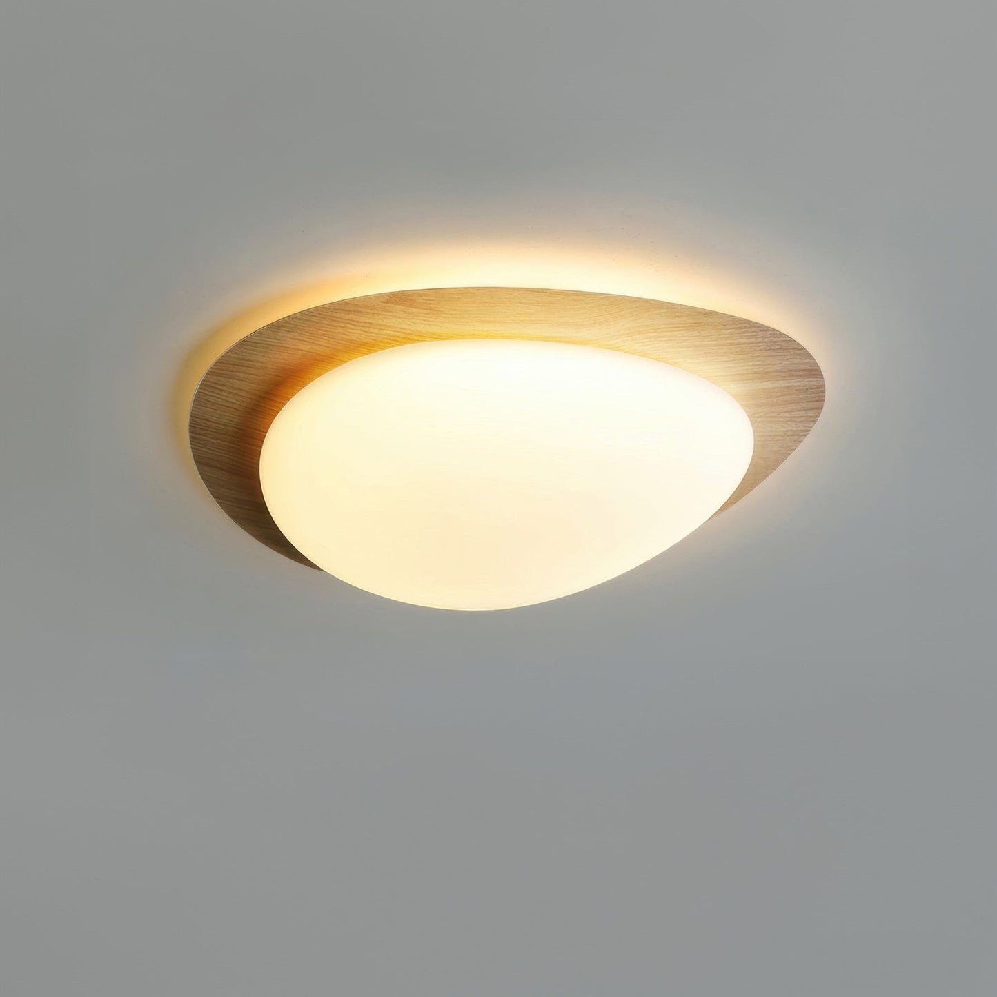 Lampe Plafond Bois Clair Élégante LED