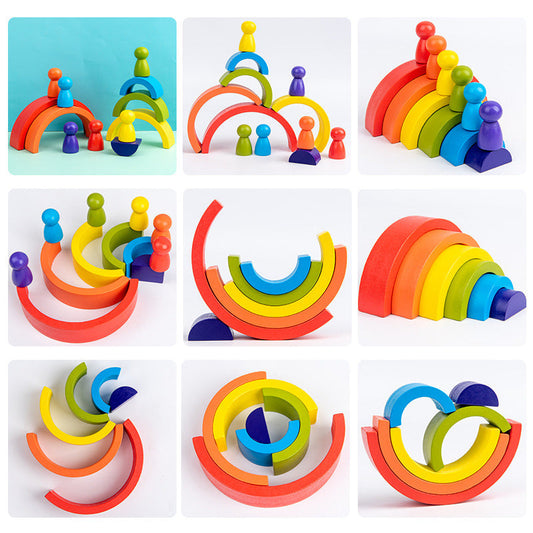 Blocs En Bois Colorés Éducatifs pour Enfants - BlxckFR