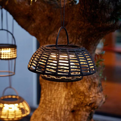 Lampe Suspendue en Bambou Naturel | Luminaire LED Extérieur Robuste