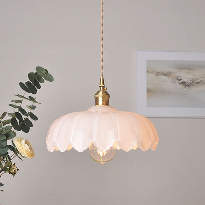Lampe Suspendue Élégante en Verre et Cuivre