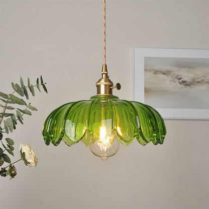 Lampe Suspendue Élégante en Verre et Cuivre