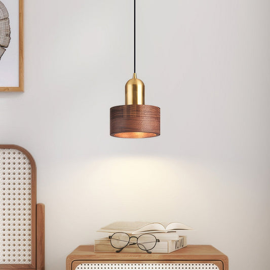 Lampe Suspendue Élégante en Métal et Bois avec LED - Foivo