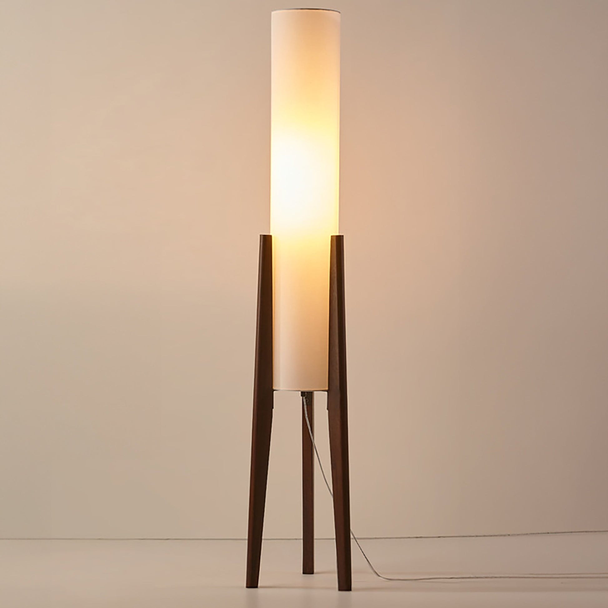 Lampe Bois Chic Scandinave avec Abat-jour Textile - Foivo