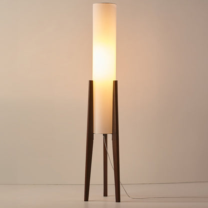 Lampe Bois Chic Scandinave avec Abat-jour Textile - Foivo