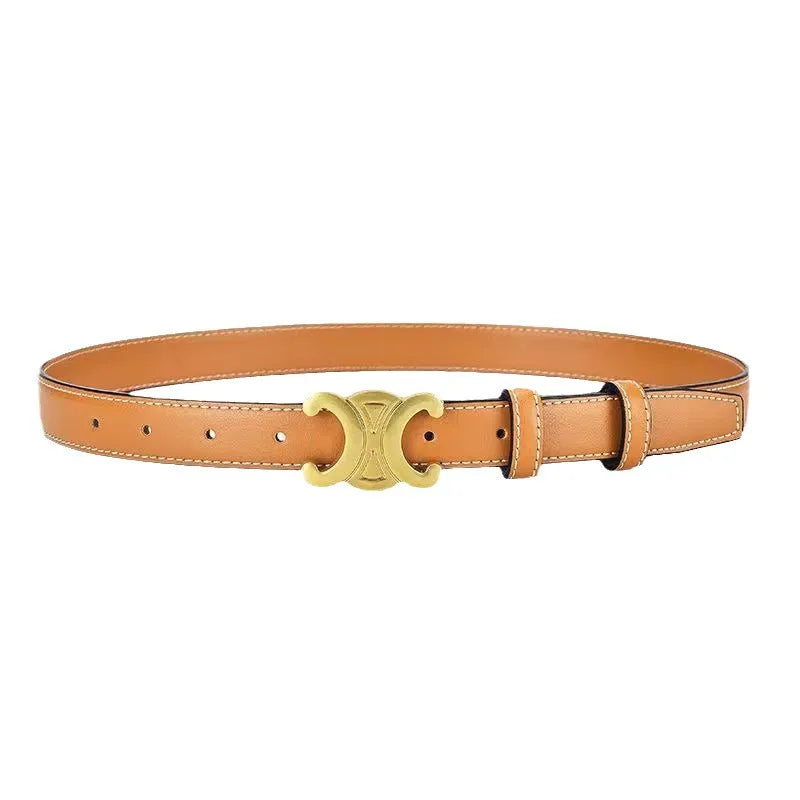 Ceinture Cuir Classique avec Boucle Chromée