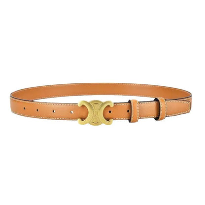 Ceinture Cuir Classique avec Boucle Chromée